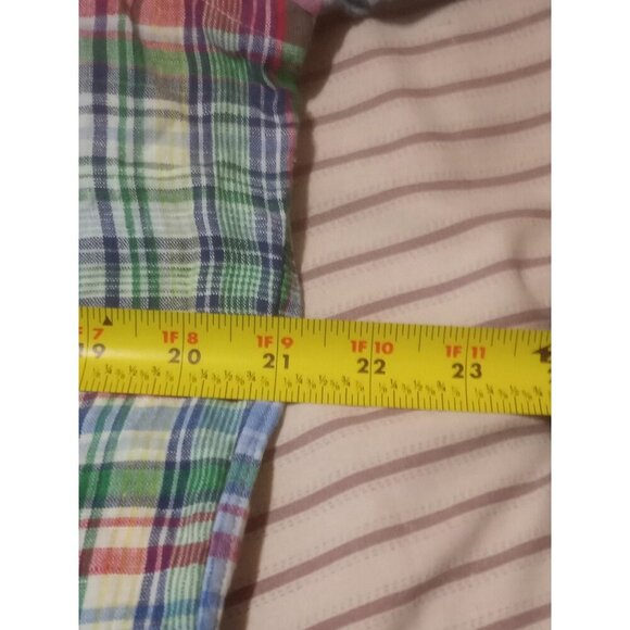 Ralph Lauren Shirt Mens Medium M Madras Plaid Multicolor Button Down 100% Linen - Picture 13 of 14